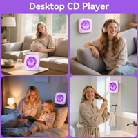 Prenosné CD rádio Kegaudio s Bluetooth reproduktorom - Kompaktný stolný hudobný prehrávač vo fialovej farbe 8