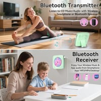 Prenosné CD rádio Kegaudio s Bluetooth reproduktorom - zelený kompaktný bezdrôtový prehrávač 3