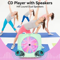 Prenosné CD rádio Kegaudio s Bluetooth reproduktorom - zelený kompaktný bezdrôtový prehrávač 4