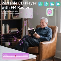 Prenosné CD rádio Kegaudio s Bluetooth reproduktorom - zelený kompaktný bezdrôtový prehrávač 5