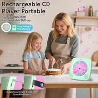 Prenosné CD rádio Kegaudio s Bluetooth reproduktorom - zelený kompaktný bezdrôtový prehrávač 6
