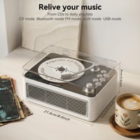 Prenosné retro CD rádio Kegaudio s funkciou Bluetooth, dizajn topoľového dreva 6