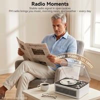 Prenosné retro CD rádio Kegaudio s funkciou Bluetooth, dizajn topoľového dreva 5