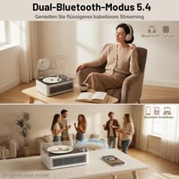 Prenosné retro CD rádio Kegaudio s funkciou Bluetooth, dizajn topoľového dreva 3