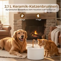 keimi Kerámia Macska Ivófontána 2.1L Csendes Vízadagoló Szűrővel 5