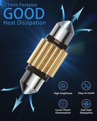 Keiurot C5W LED 36mm Feston CANBUS Hiba nélkül 12V 18SMD Fehér beltéri mennyezeti lámpa csomag 6 db 3175 DE3175 DE3021 helyett 4