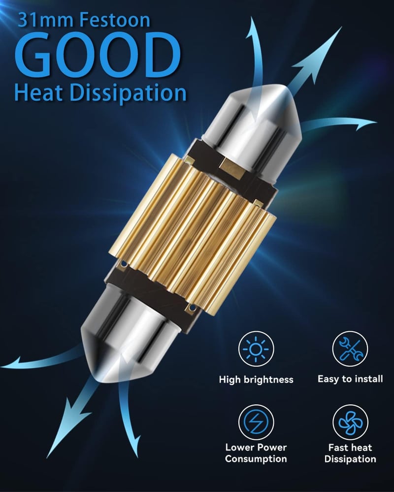 Keiurot C5W LED 36mm Feston CANBUS Hiba nélkül 12V 18SMD Fehér beltéri mennyezeti lámpa csomag 6 db 3175 DE3175 DE3021 helyett