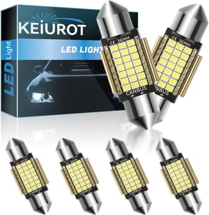 Keiurot C5W LED 36mm Feston CANBUS Hiba nélkül 12V 18SMD Fehér beltéri mennyezeti lámpa csomag 6 db 3175 DE3175 DE3021 helyett