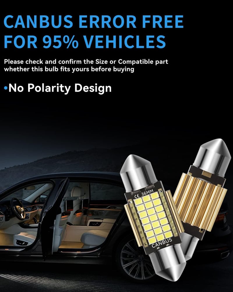 Keiurot C5W LED 36mm Feston CANBUS Hiba nélkül 12V 18SMD Fehér beltéri mennyezeti lámpa csomag 6 db 3175 DE3175 DE3021 helyett
