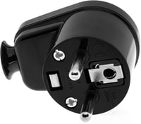 KEL 10 db Schuko Csatlakozó 16A 230V Fekete Földelő Dugó IP20 5