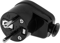KEL 10 db Schuko Csatlakozó 16A 230V Fekete Földelő Dugó IP20 4