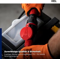 KEL Schuko Csatlakozó 250V 16A IP54 Gumírozott Kültéri Vízálló 2 Pólusú Dugó 3