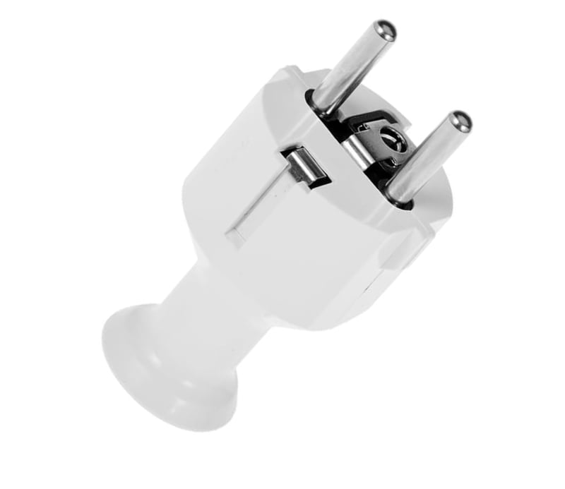 Univerzálna zástrčka Schuko KEL s krytím IP20, 16A/250V – biela