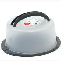 Kela DELI Tortaszállító Doboz 30 cm Kerek Műanyag Tortaharang Fogantyúval Sötétszürke 1