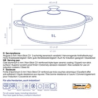 Kela KERROS indukčná panvica s nepriľnavým povrchom, liaty hliník, s pokrievkou, 32 cm, paella panvica s vysokým okrajom 3