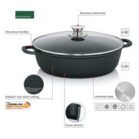 Kela KERROS indukčná panvica s nepriľnavým povrchom, liaty hliník, s pokrievkou, 32 cm, paella panvica s vysokým okrajom 4