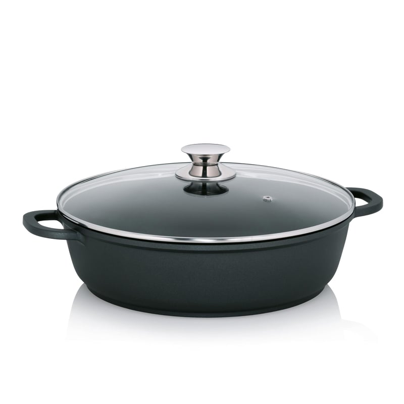 Kela KERROS indukčná panvica s nepriľnavým povrchom, liaty hliník, s pokrievkou, 32 cm, paella panvica s vysokým okrajom
