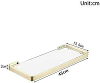 Kelelife Fürdőszobai Fali Polc Üveg Rozsdamentes Acél 45cm Korláttal 2