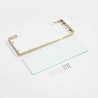 Kelelife Fürdőszobai Fali Polc Üveg Rozsdamentes Acél 45cm Korláttal 6