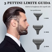 Mașină de tuns barbă fără fir KEMEI 1669 cu afișaj LED, 9000 RPM, lamă în formă de T cu strat DLC și bază de încărcare pentru bărbați 5