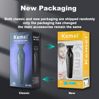 KEMEI 2299 vezeték nélküli szakáll és hajvágó trimmer férfiaknak, Zero Gap T-kés, 3 vezetőfésű 1 2 3 mm 7