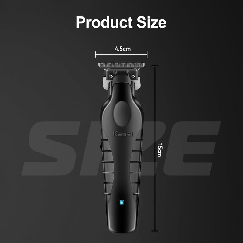 KEMEI 2299 vezeték nélküli szakáll és hajvágó trimmer férfiaknak, Zero Gap T-kés, 3 vezetőfésű 1 2 3 mm