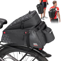 KEMIMOTO 2 v 1 Brašna na nosič, 15 l, vodotesná cyklistická taška na zadný nosič, viac priehradiek, s držadlom na prenášanie a ramenným popruhom 1