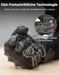 KEMIMOTO Bőr Motoros Kesztyű Karbon Szálas Védelemmel - Érintőképernyős, Csúszásgátló Tenyér, Kevlar Varrás, Férfi/Unisex M-es Méret, Fekete 3