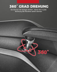 KEMIMOTO CNC Kormányvég Tükör 22mm - E-Jóváhagyott 360° Forgatható Motortükör, Univerzális Visszapillantó Alumínium Oldaltükör Motorkerékpár 6