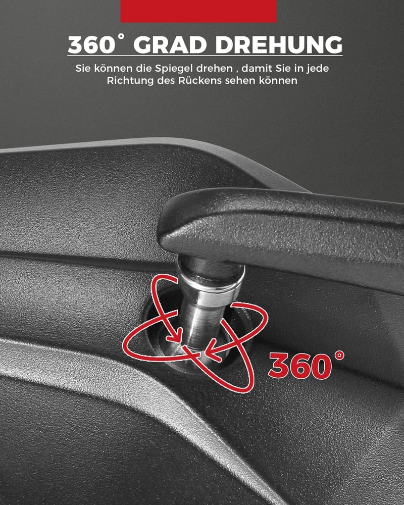 KEMIMOTO CNC Kormányvég Tükör 22mm - E-Jóváhagyott 360° Forgatható Motortükör, Univerzális Visszapillantó Alumínium Oldaltükör Motorkerékpár
