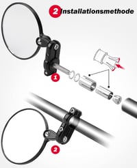 KEMIMOTO CNC Motorkerékpár Tükör 360° Forgatható E24 Tanúsított 22mm Kormányvég Univerzális Robogó ATV MT07 MT09 Z750 Cb125R Z900 Kompatibil 3