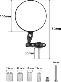 KEMIMOTO CNC Motorkerékpár Tükör 360° Forgatható E24 Tanúsított 22mm Kormányvég Univerzális Robogó ATV MT07 MT09 Z750 Cb125R Z900 Kompatibil 6