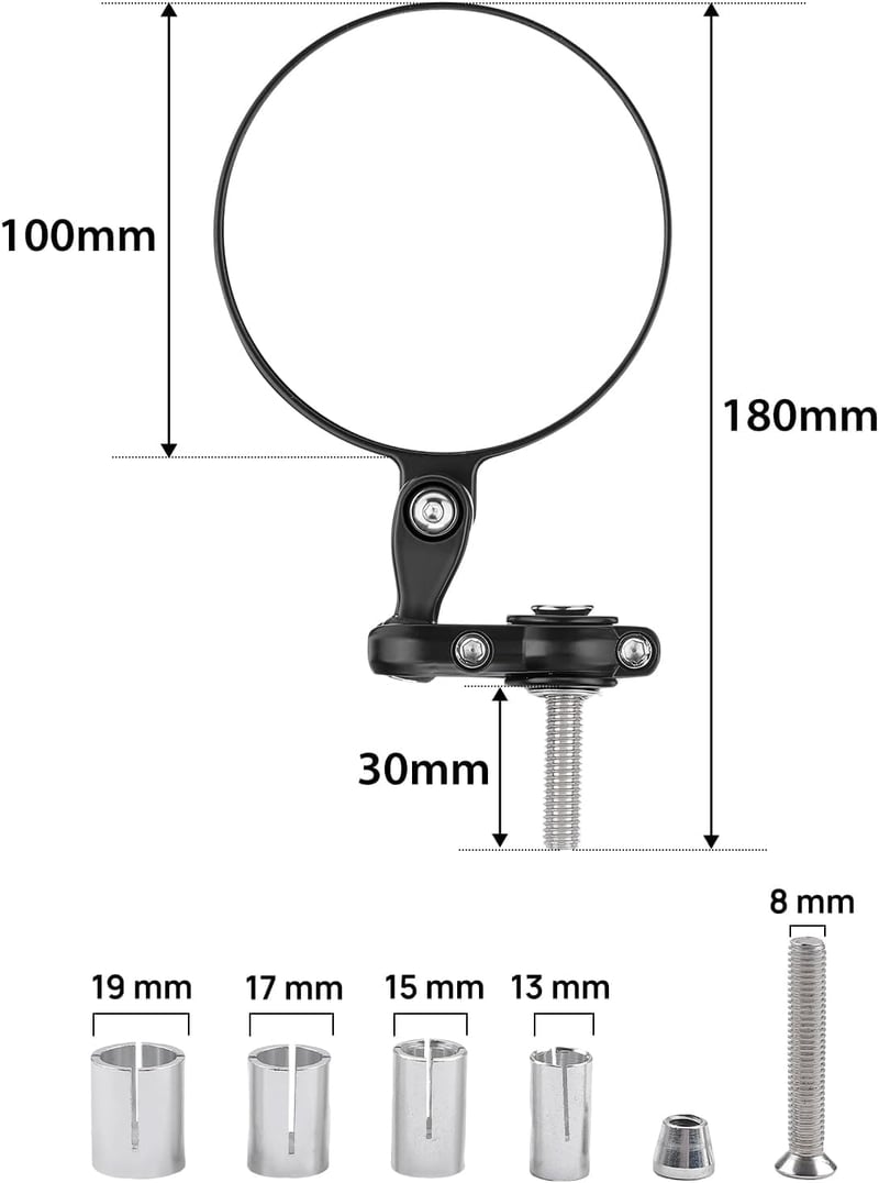 KEMIMOTO CNC Motorkerékpár Tükör 360° Forgatható E24 Tanúsított 22mm Kormányvég Univerzális Robogó ATV MT07 MT09 Z750 Cb125R Z900 Kompatibil