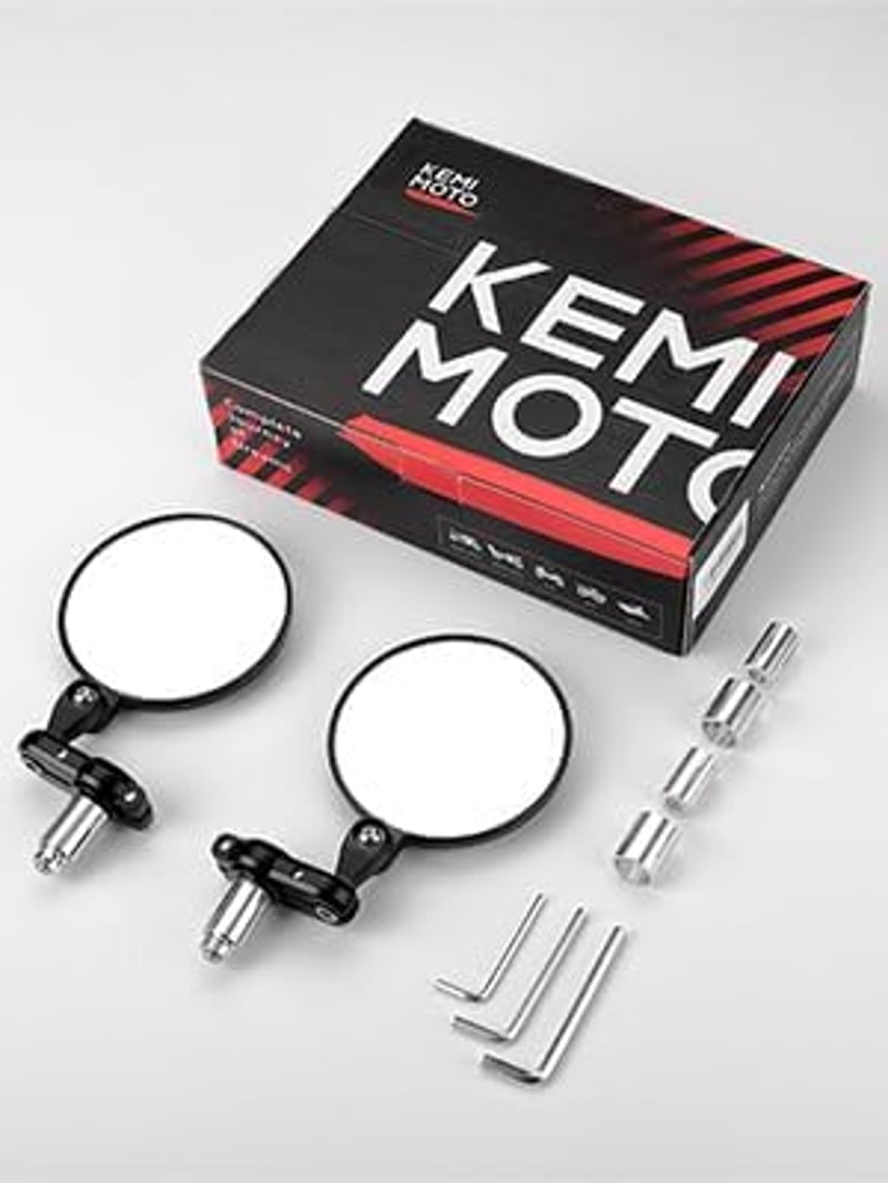 KEMIMOTO CNC Motorkerékpár Tükör 360° Forgatható E24 Tanúsított 22mm Kormányvég Univerzális Robogó ATV MT07 MT09 Z750 Cb125R Z900 Kompatibil