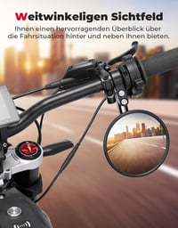 KEMIMOTO CNC Oglinzi Motocicletă cu Certificare E24 - Set Oglinzi Rotunde 360° pentru Capătul Ghidonului (2 buc) - Compatibilitate Universală Moto 3