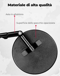 KEMIMOTO E24 Tanúsított Motoros Tükör Szett - 2db Univerzális Kormányvég Tükör Tartókkal, Karcálló Kerek Visszapillantó Robogókhoz, ATV-hez, 4