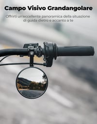KEMIMOTO E24 Tanúsított Motoros Tükör Szett - 2db Univerzális Kormányvég Tükör Tartókkal, Karcálló Kerek Visszapillantó Robogókhoz, ATV-hez, 3