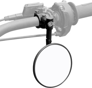 KEMIMOTO E24 Tanúsított Motoros Tükör Szett - 2db Univerzális Kormányvég Tükör Tartókkal, Karcálló Kerek Visszapillantó Robogókhoz, ATV-hez,