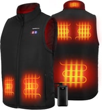 KEMIMOTO Fűthető Férfi-Női Mellény 9600mAh Akkuval, 6 Hőzóna és Túlmelegedés Védelem 1