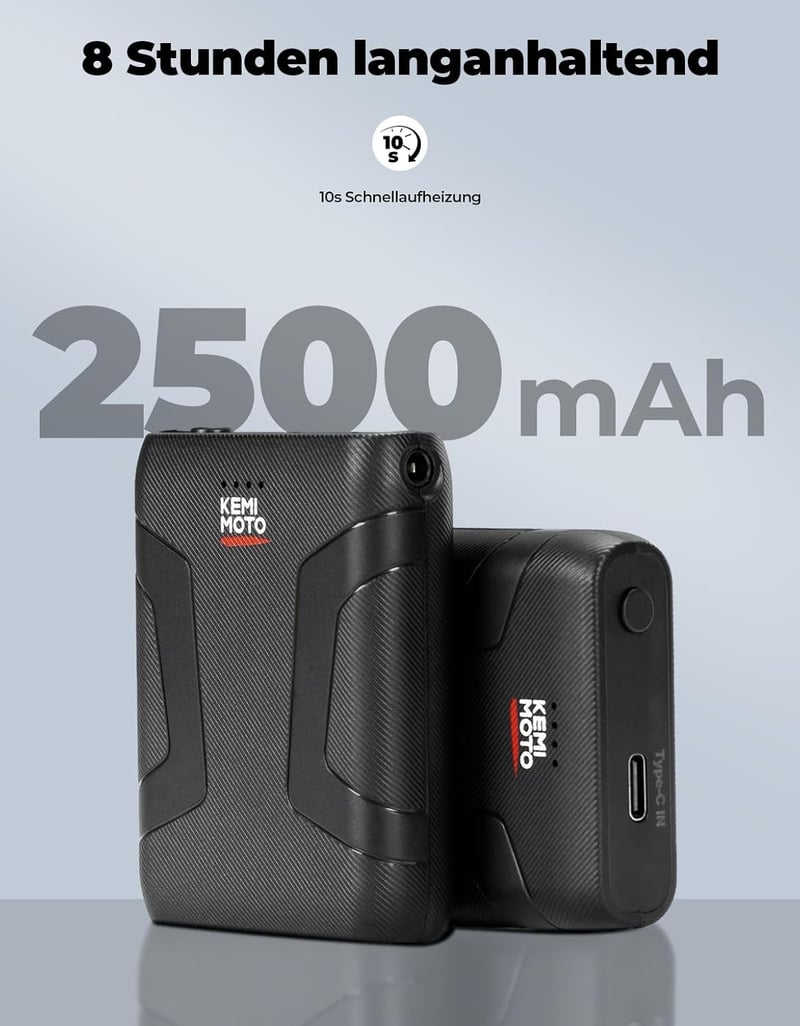 KEMIMOTO fűthető motoros kesztyű 3000 mAh akkuval -20°C-ig