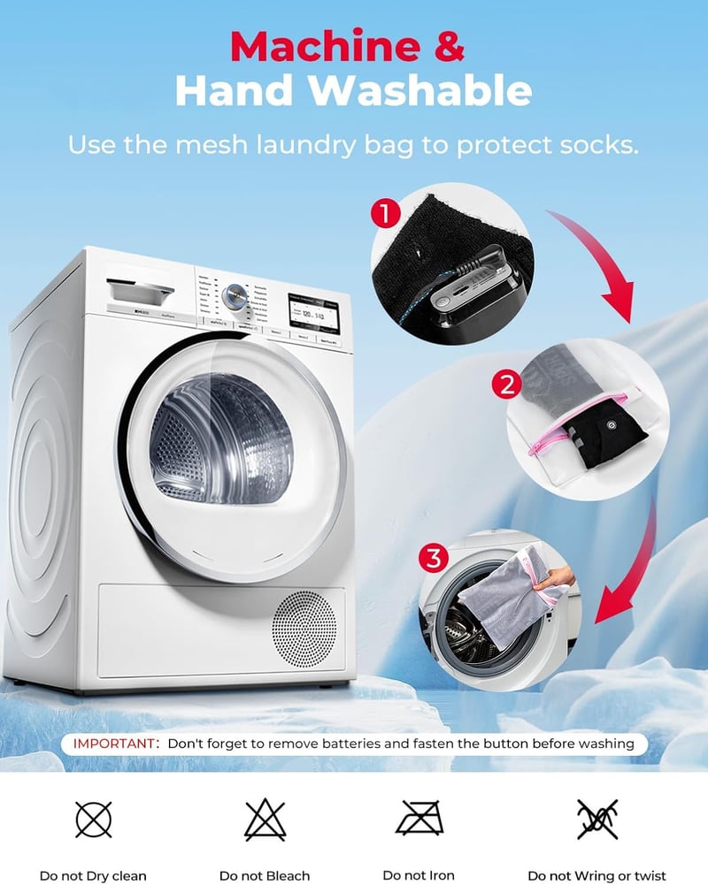 KEMIMOTO Fűthető Zokni Elektromos Fűtéssel, Applikációs Távirányítással, 7.4V USB Akkumulátoros Melegítő Zokni Férfi Női Túrázás Síelés