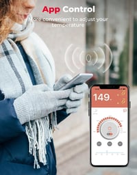 KEMIMOTO Fűthető Zokni Elektromos Fűtéssel, Applikációs Távirányítással, 7.4V USB Akkumulátoros Melegítő Zokni Férfi Női Túrázás Síelés 3
