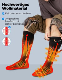 KEMIMOTO Fűthető Zokni Férfi Női Unisex, Applikációs Vezérlés, Gyapjú Meleg Zokni Kerékpározás Síelés Horgászat Vadászat 4