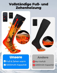 KEMIMOTO Fűthető Zokni Férfi Női Unisex, Applikációs Vezérlés, Gyapjú Meleg Zokni Kerékpározás Síelés Horgászat Vadászat 2