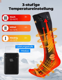 KEMIMOTO Fűthető Zokni Férfi Női Unisex, Applikációs Vezérlés, Gyapjú Meleg Zokni Kerékpározás Síelés Horgászat Vadászat 5