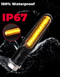 LED smerové svetlá na motorku KEMIMOTO 12V, M8, E24, IP67 - čierne - 2 ks 2