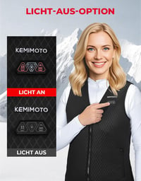KEMIMOTO Női Fűthető Mellény 6 Zónás Fűtéssel USB Elektromos Téli Dzseki 7