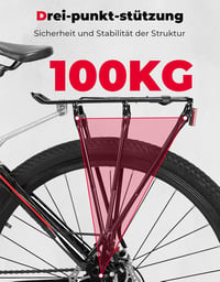 Portbagaj spate universal KEMIMOTO pentru biciclete MTB și cursieră cu eliberare rapidă, portbagaj cu reflector pentru bicicletă, negru 3