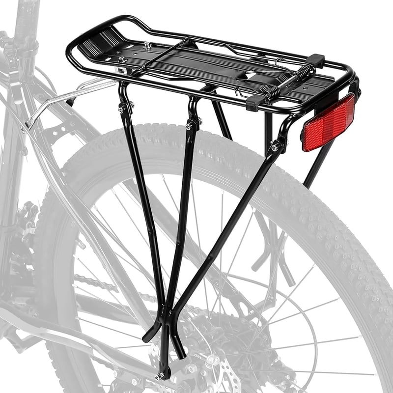 Portbagaj spate universal KEMIMOTO pentru biciclete MTB și cursieră cu eliberare rapidă, portbagaj cu reflector pentru bicicletă, negru