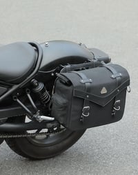 KEMIMOTO Vízálló Motoros Oldaltáska 15L - Olajviaszos Vászon Bőr Nyeregtáska Softail Dyna Sportster Cruiser Motorokhoz, Univerzális, Fekete 7